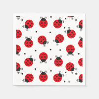 Ladybug Paper Napkins, Garden Bug Party Supplies