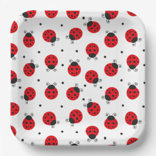 Ladybug Paper Plates, Insect Party Plate