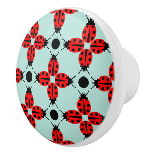 Ladybug Pattern Ceramic Knob