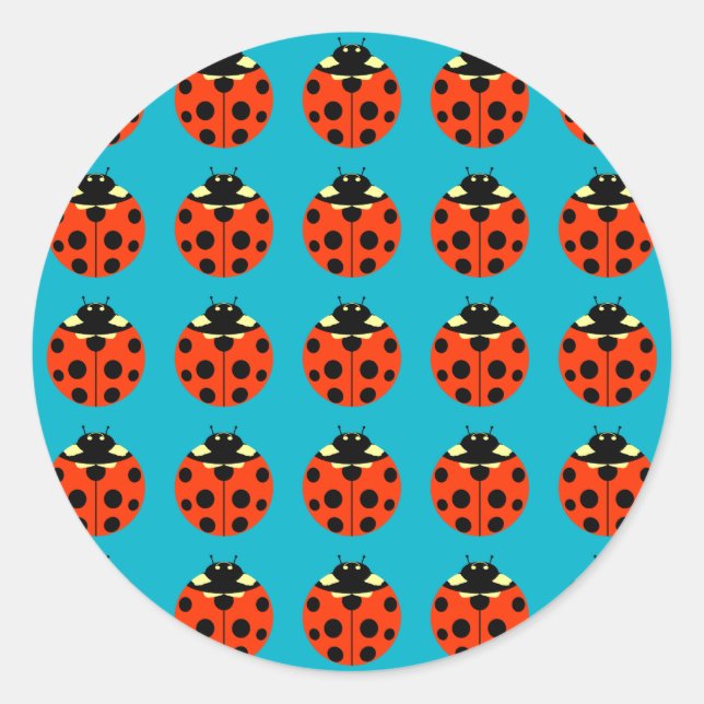 ladybug pattern classic round sticker (Front)
