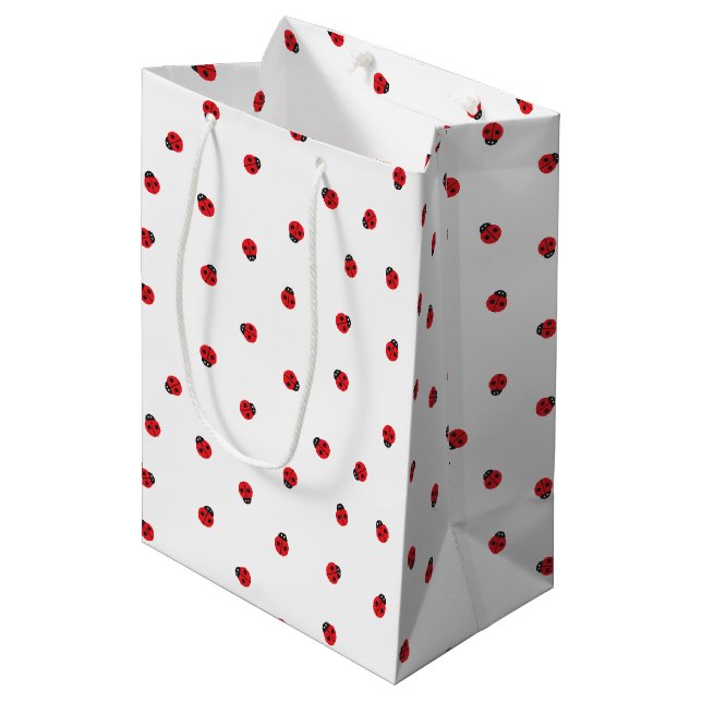 Ladybug Pattern Gift Bag (Front Angled)