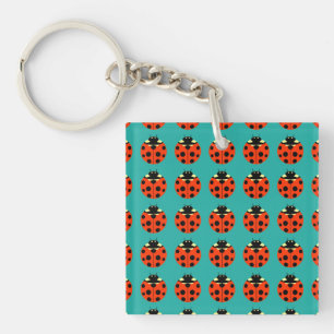 ladybug pattern key ring