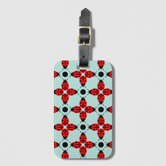 Ladybug Pattern Luggage Tag (Front Vertical)
