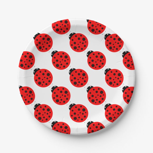 Ladybug Pattern Paper Plate (Front)