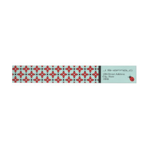 Ladybug Pattern Wrap Around Label