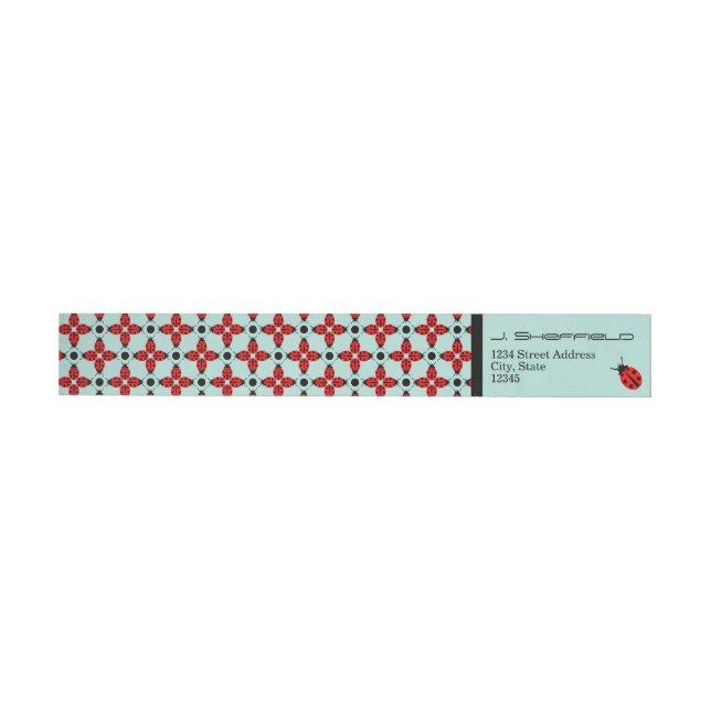 Ladybug Pattern Wrap Around Label (Individual)