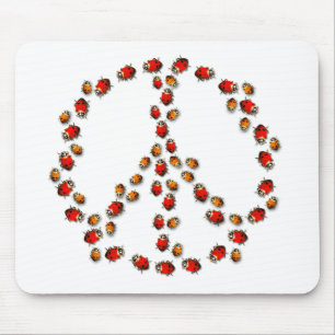 Ladybug Peace Sign Mousepad