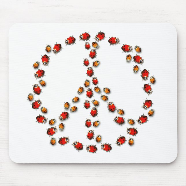 Ladybug Peace Sign Mousepad (Front)