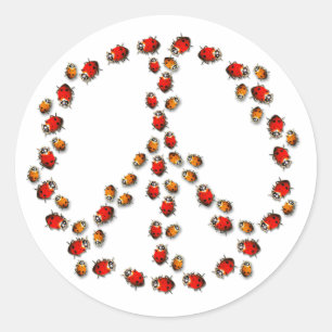 Ladybug Peace Sticker