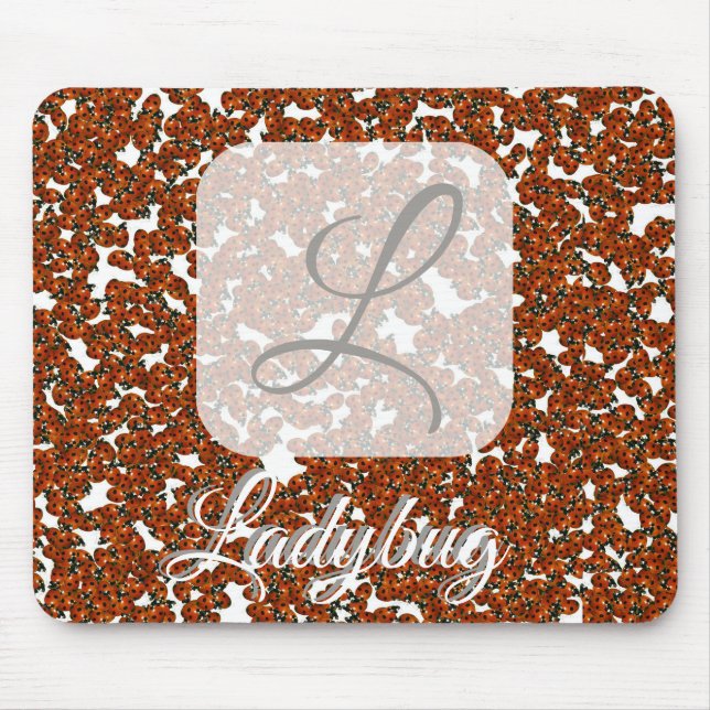 Ladybug personalised monogram mousepad (Front)