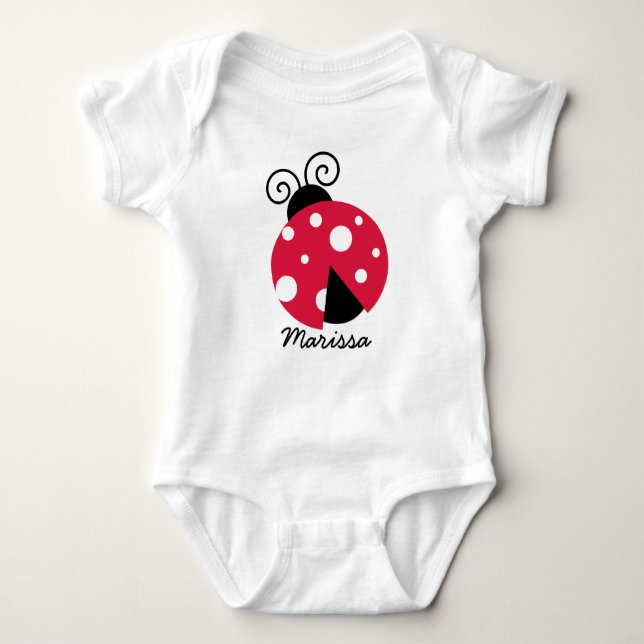 Ladybug Personalised Templates Baby Bodysuit (Front)