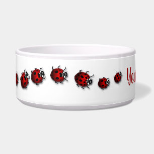 Ladybug Pet Dish Personalise Ladybird Pet Bowl