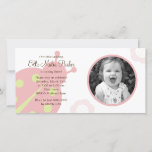Ladybug Photo Birthday Invitation