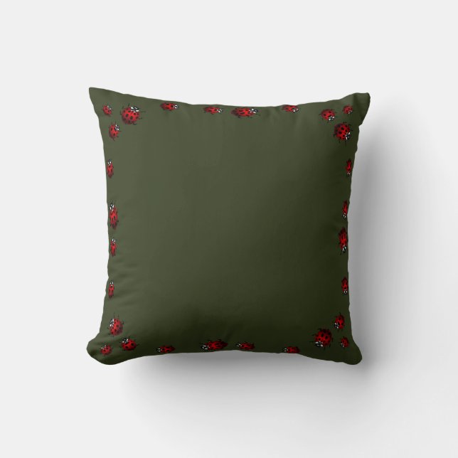 Ladybug Pillows Ladybird Art Pillows Ladybug Decor (Front)