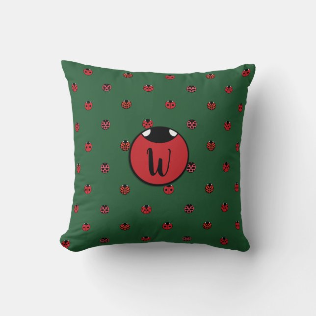 Ladybug Polka Dots Pillow (Front)