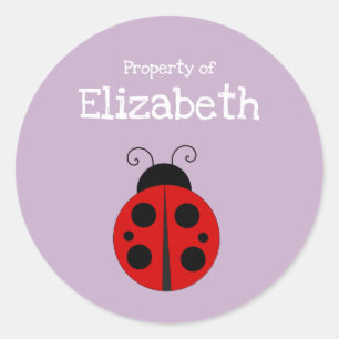 Ladybug Property of Student's Name Label
