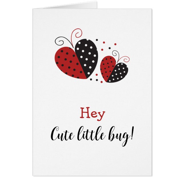 Ladybug Red and Black Cute Heart Birthday (Front)