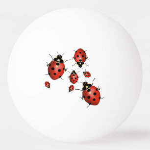 Ladybug Red and Black Ping Pong Ball