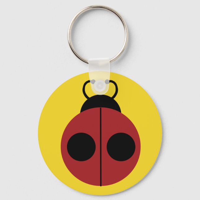 Ladybug Red and Yellow Cute Key Ring (Front)
