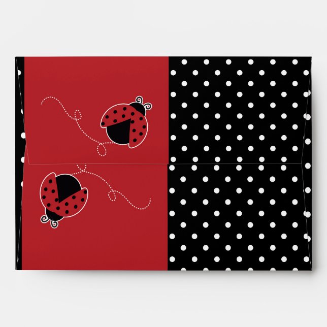 Ladybug Red & Black Birthday Invitation Envelope (Back (Top Flap))