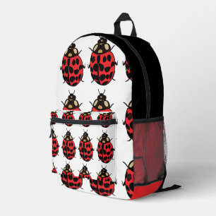 Ladybug Red Black Insect Ladybug  Printed Backpack