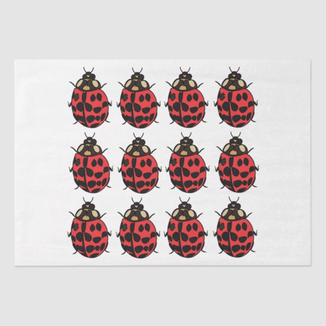 Ladybug Red Black Insect Ladybug Tissue Paper (Front)