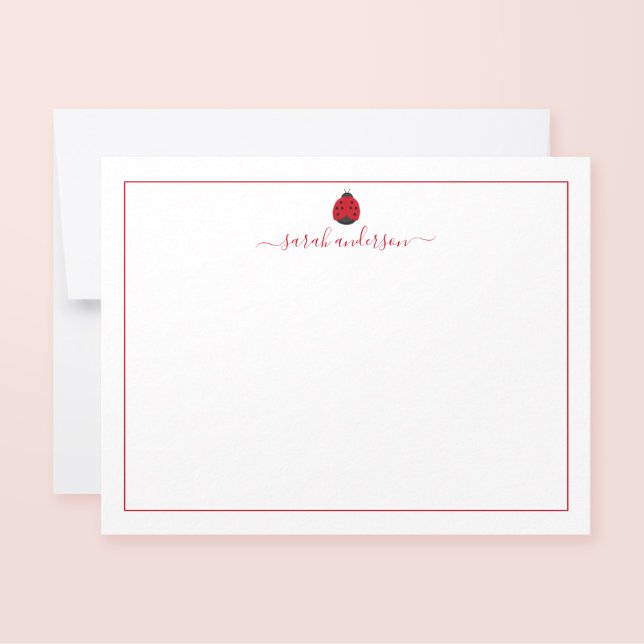 Ladybug Red Border Personalised Card (Creator Uploaded)
