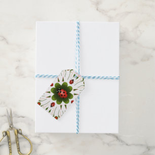 Ladybug Red, Green, and White Gift Tags