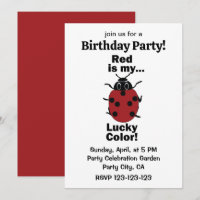 Ladybug Red Is My Lucky Color Funny Birthday Party