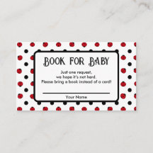 Ladybug retro polka dots Book request Baby Shower 