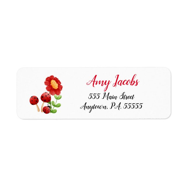 Ladybug Return address labels, Baby shower Label (Front)
