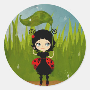 Ladybug round sticker