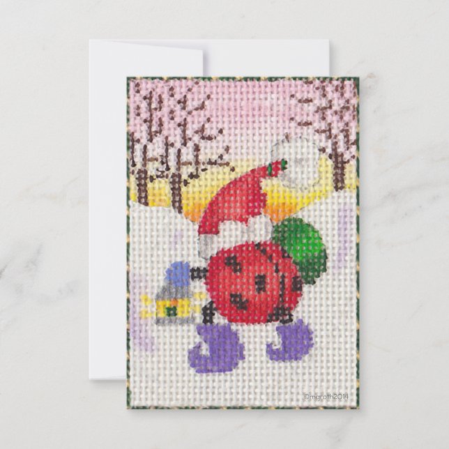 Ladybug Santa invitation (Front)