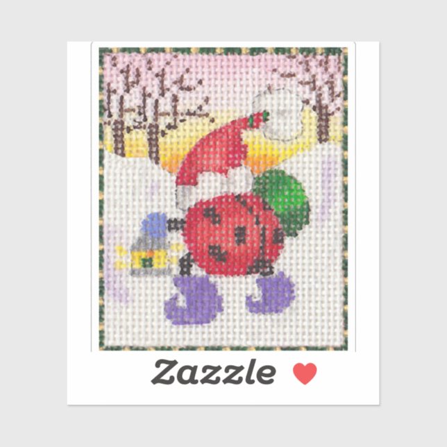 Ladybug Santa Sticker (Sheet)