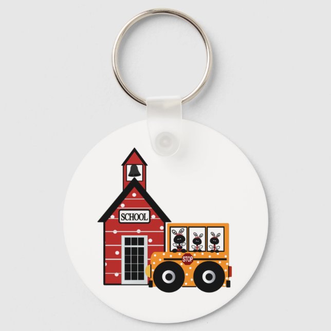 Ladybug School and School Bus Tshirts and Gifts Key Ring (Front)