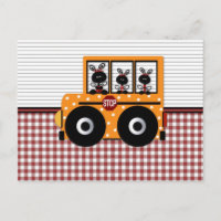 Ladybug Schoolbus Card