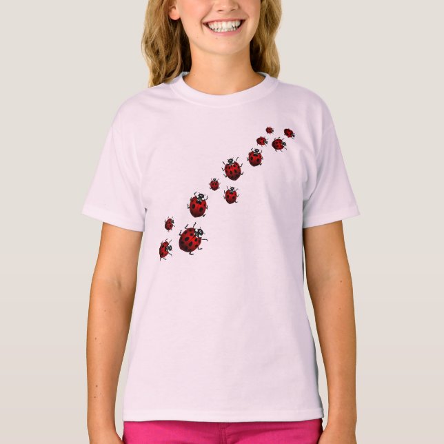 Ladybug Shirt Girl's Baseball Jersey Ladybug Shirt (Front)