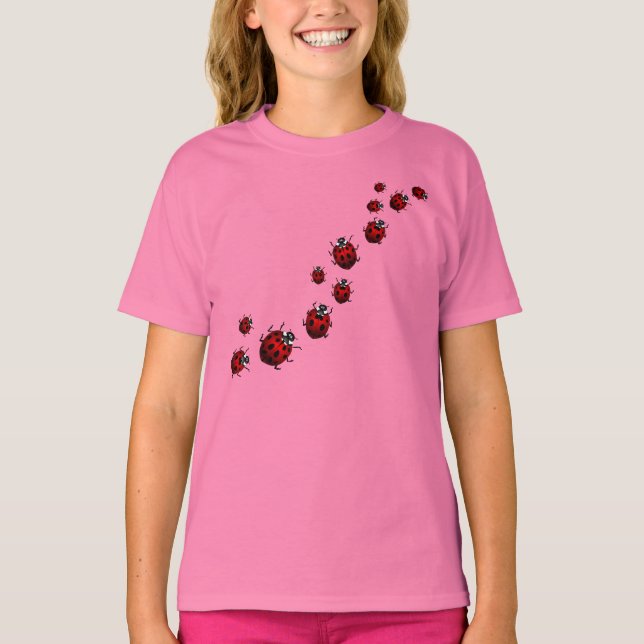 Ladybug Shirt Girl's Fitted T-shirt Ladybug Shirt (Front)