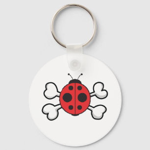 ladybug Skull and Crossbones Key Ring