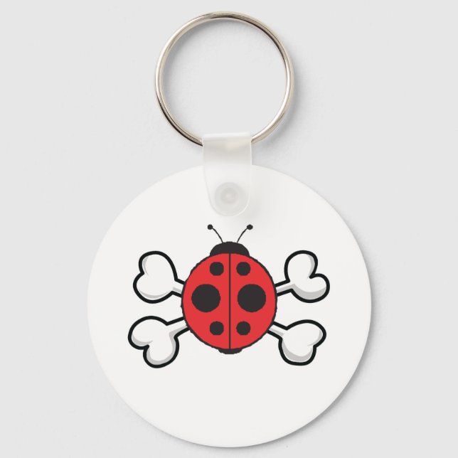 ladybug Skull and Crossbones Key Ring (Front)