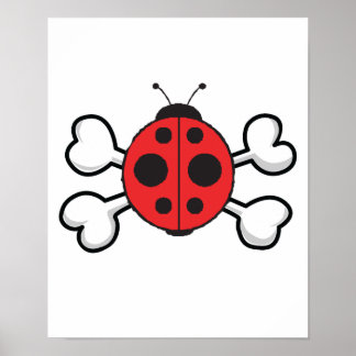 ladybug Skull and Crossbones Poster