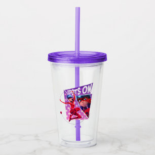 Ladybug Spots On Purple Graphic Acrylic Tumbler