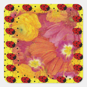 Ladybug Square Sticker
