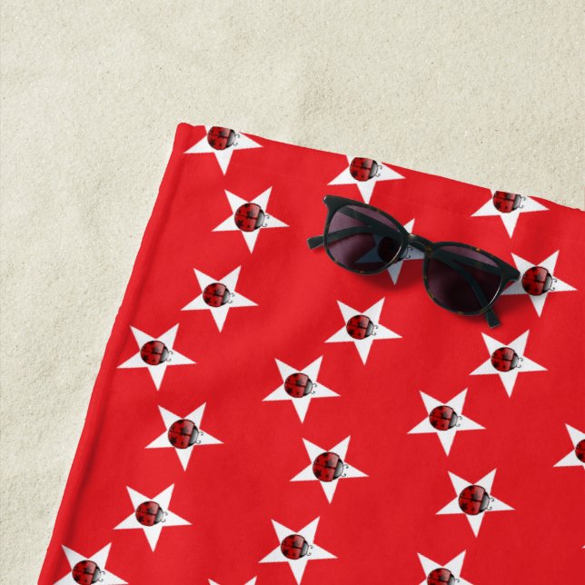 Ladybug stars beach towel (In Situ)