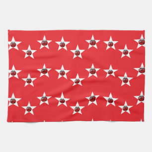 Ladybug stars tea towel