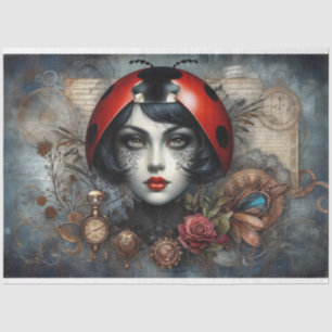 Ladybug Steampunk Gothic Victorian Decoupage Tissue Paper