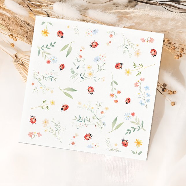 Ladybug Summer Garden Baby Shower Paper Napkin (Creator Uploaded)