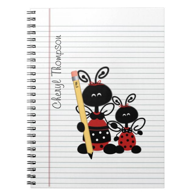 Ladybug Teacher Custom  Notebook (Front)