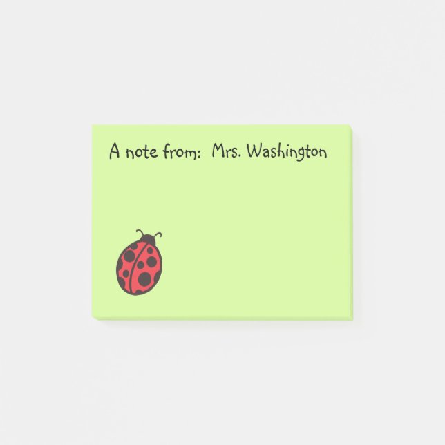 Ladybug Teacher's Post It Notes (Front)