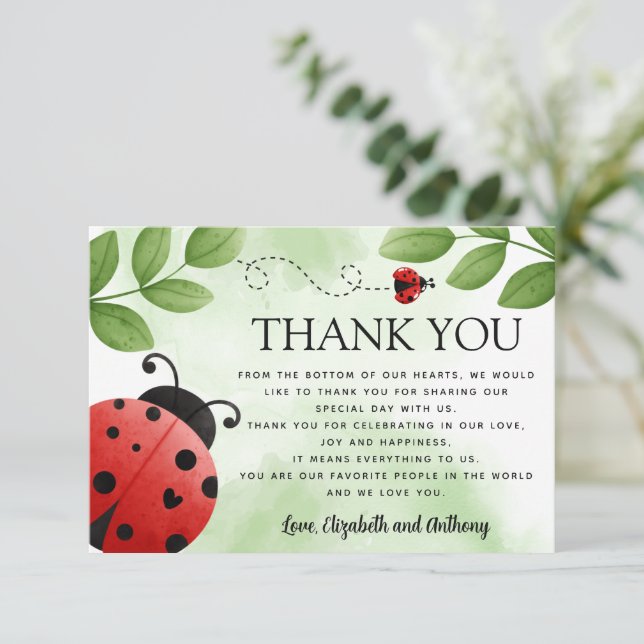 Ladybug Thank You Card (Standing Front)